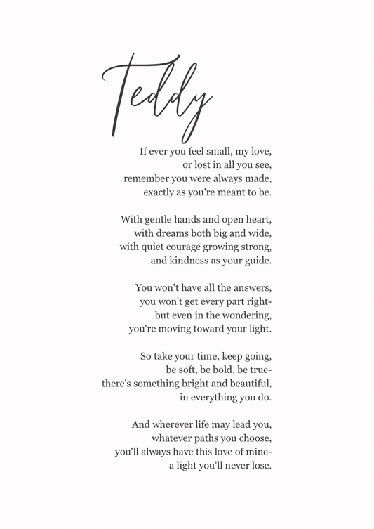 The Teddy- Personalised Poem