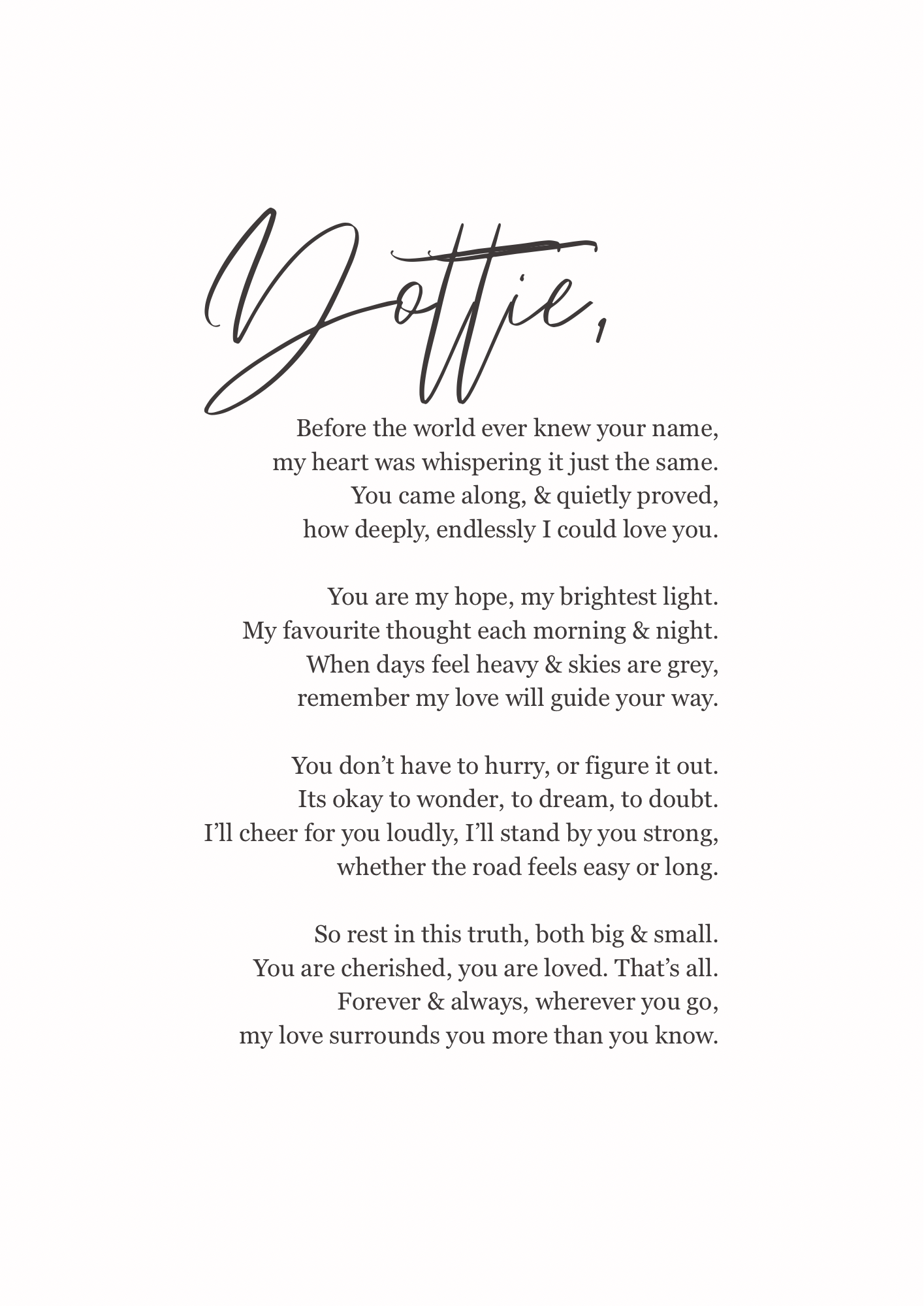 The Dottie- Personalised Poem