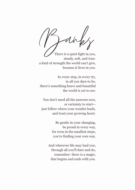 The Banks- Personalised Poem