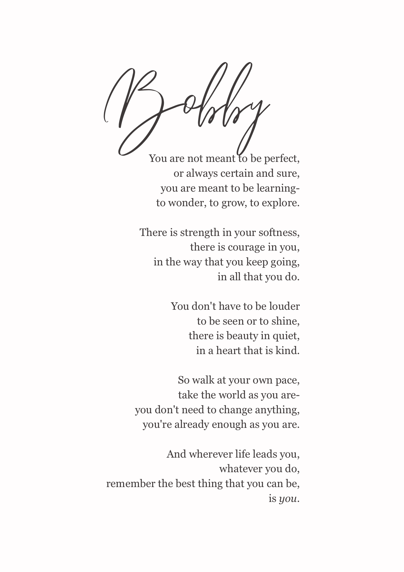 The Bobby- Personalised Poem