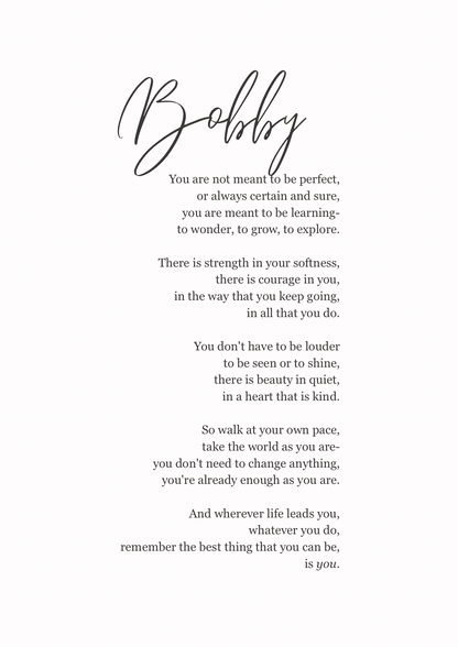 The Bobby- Personalised Poem