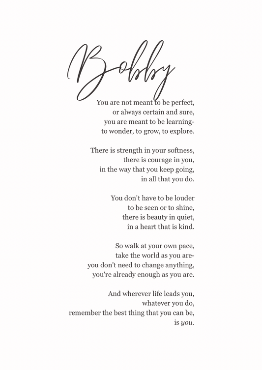 The Bobby- Personalised Poem