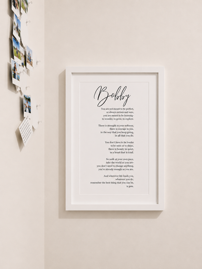 The Bobby- Personalised Poem