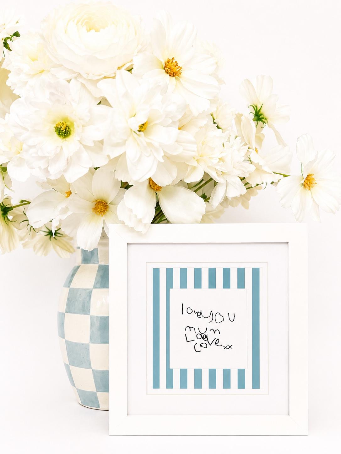 Teddy Stripe- Handwriting Print