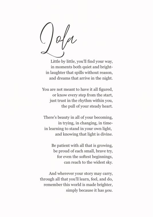 The Lola- Personalised Poem