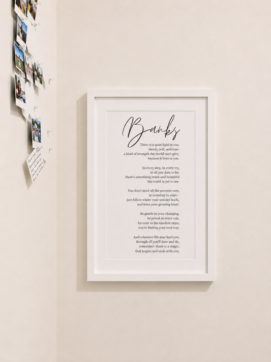 The Banks- Personalised Poem