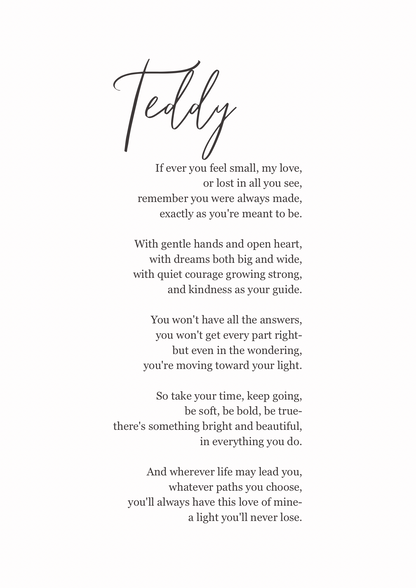 The Teddy- Personalised Poem