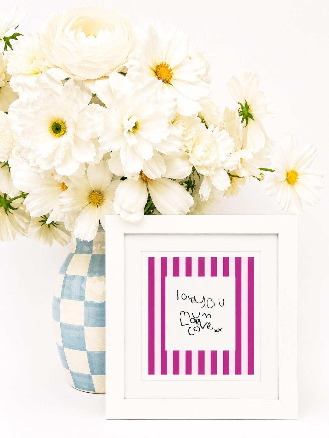 Teddy Stripe- Handwriting Print