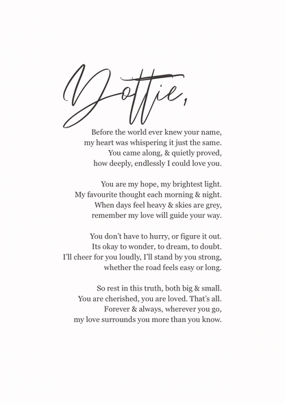 The Dottie- Personalised Poem