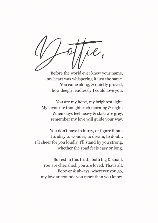 The Dottie- Personalised Poem