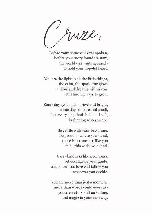 The Cruze- Personalised Poem